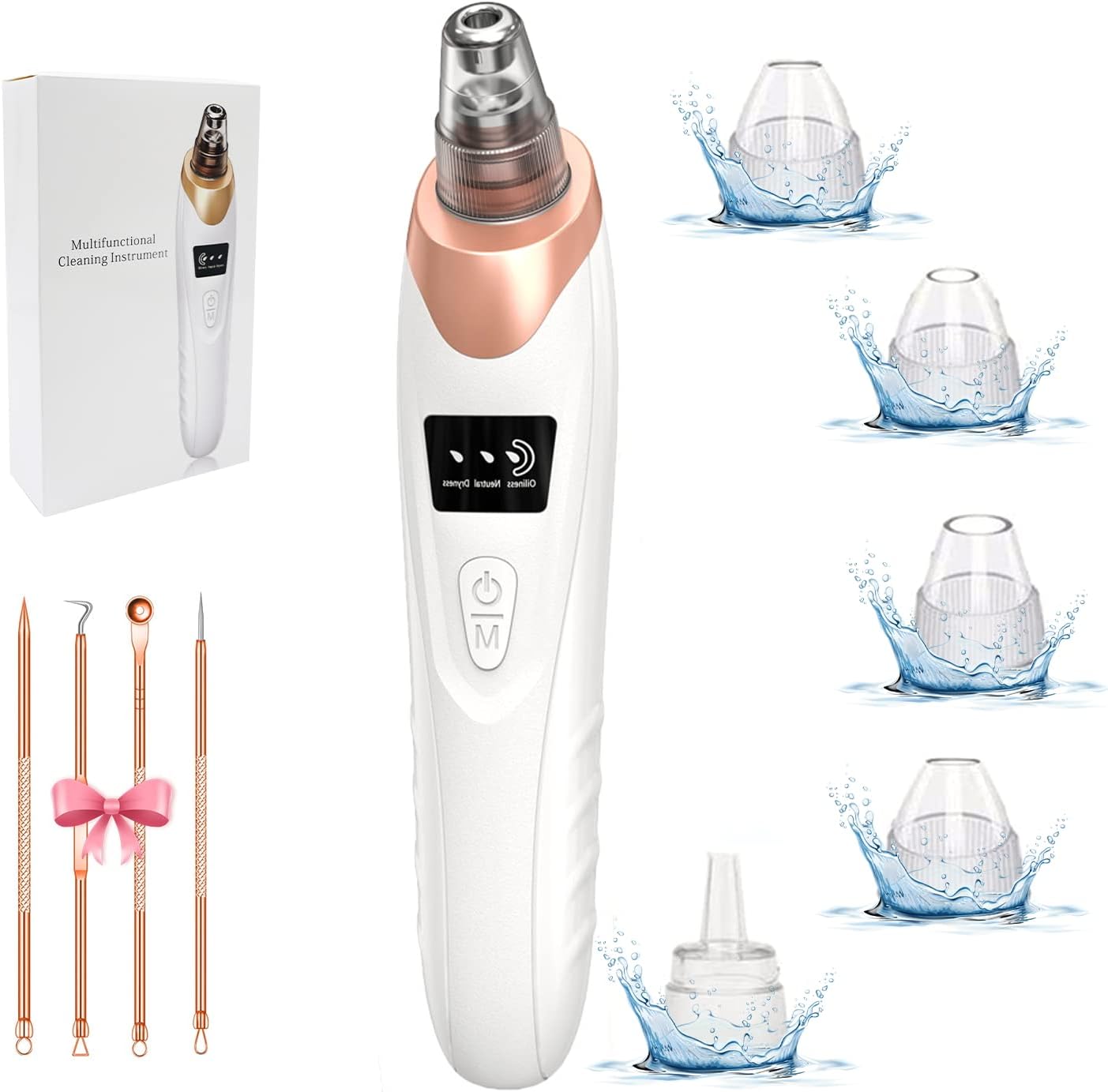 2024 Newest Blackhead Remover Pore Vacuum,Facial Pore Cleaner-5 Suction Power,5 Probes,USB Rechargeable Blackhead Vacuum Kit Electric Acne Extractor Tool for Adult