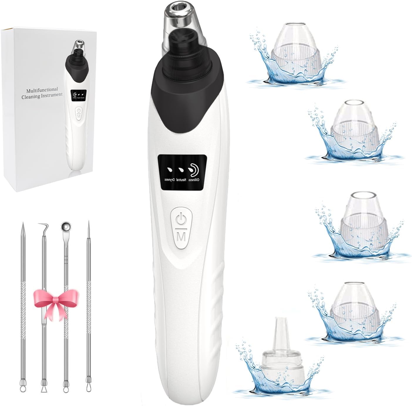 2024 Newest Blackhead Remover Pore Vacuum,Facial Pore Cleaner-5 Suction Power,5 Probes,USB Rechargeable Blackhead Vacuum Kit Electric Acne Extractor Tool for Adult