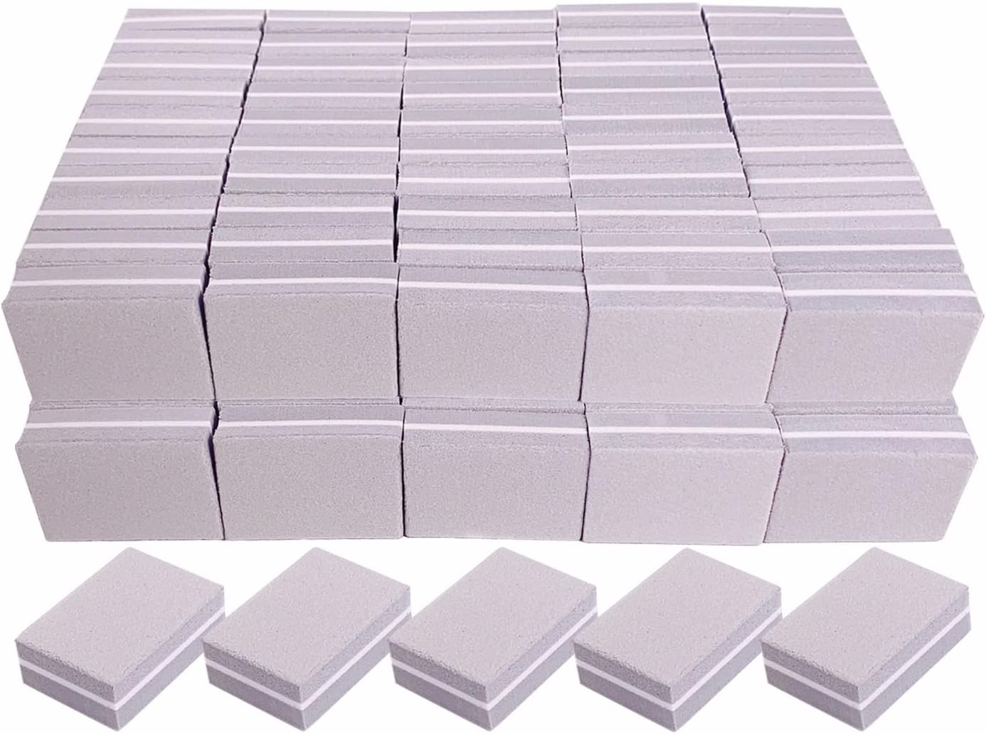 Nail Buffers 50 Pack, Mini Buffer Block Nail File for Acrylic Nails and Natural Nails, 100/180 Grit Nail Buffer Block Bulk Buffing Blocks for Nail Buff Professional Manicure File Blocks Set Pink