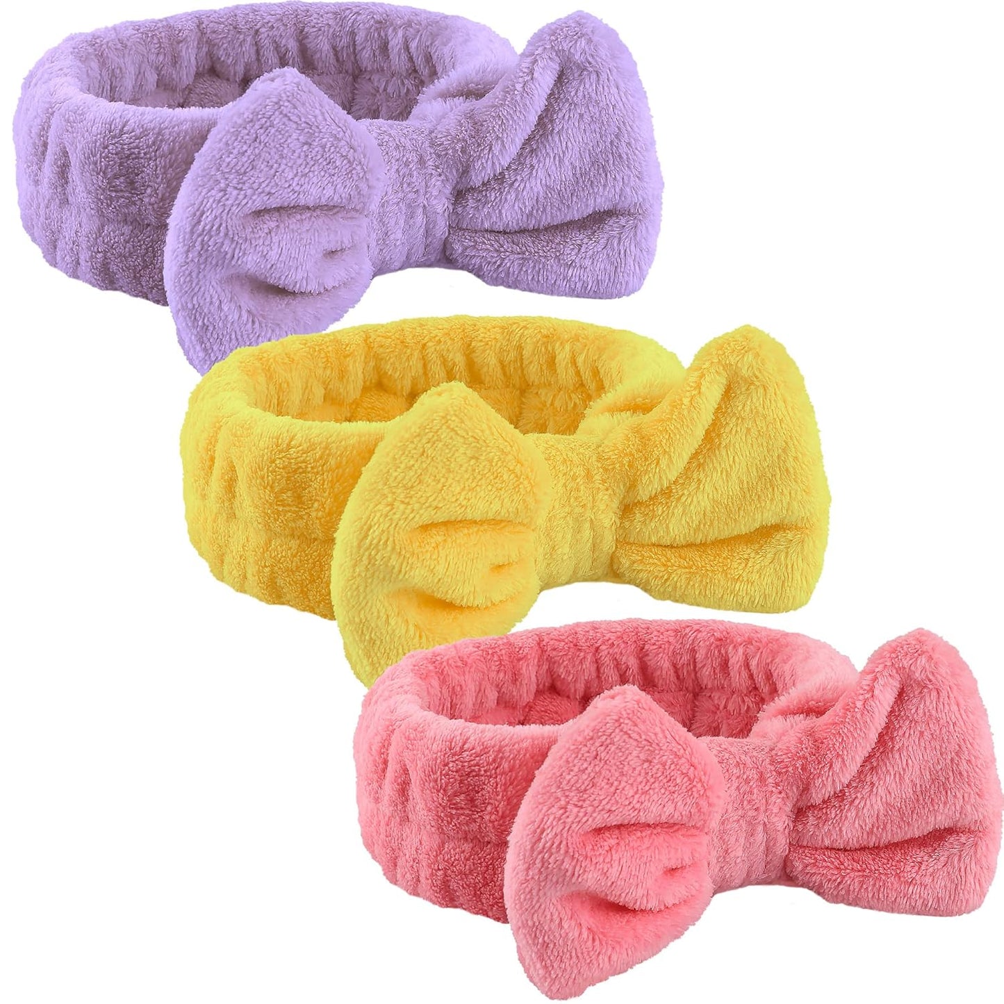 WSYUB Spa Headband,Makeup Headband, Bow Headband for Washing Face, Teen Girls Fuzzy Skincare Headbands, Skincare Headbands, Hair Bands for Women